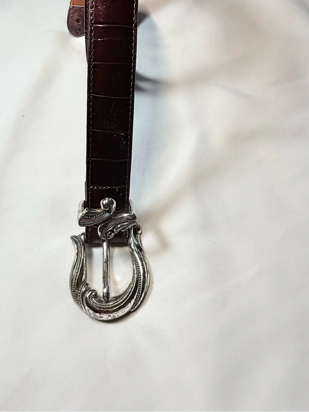 Brighton Croc-Embossed Leather Western Belt – Size XL (Style 24507)